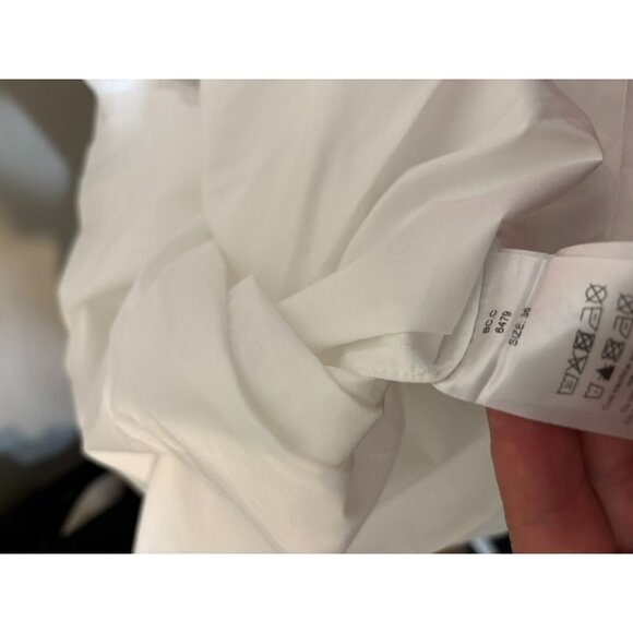 Ganni poplin cotton shirt dress ruffle Hem 36 4 Button Up Classic Office Casual - Picture 7 of 11